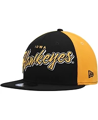 Men's New Era Black Iowa Hawkeyes Outright 9FIFTY Snapback Hat