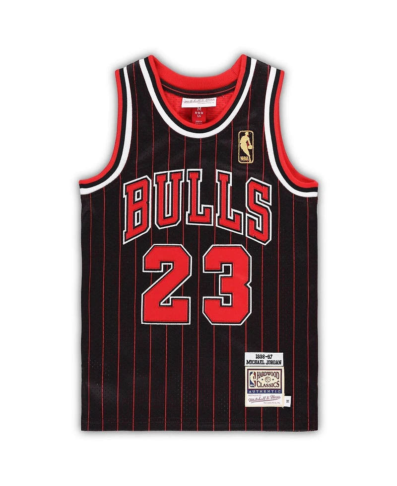 Preschool Boys and Girls Mitchell & Ness Michael Jordan Black Chicago Bulls 1996/97 Hardwood Classics Authentic Jersey