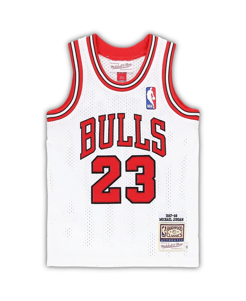 Toddler Boys and Girls Mitchell & Ness Michael Jordan White Chicago Bulls 1997/98 Hardwood Classics Authentic Jersey