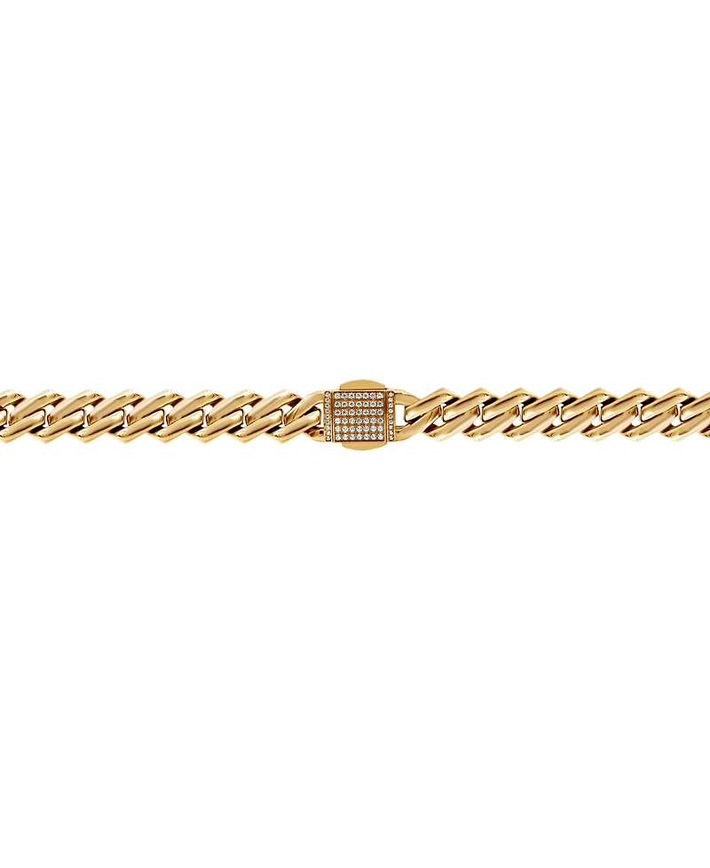Blackjack Men's Cubic Zirconia-Accented Curb Link 24" Chain Necklace in Stainless Steel