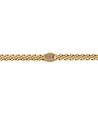 Blackjack Men's Cubic Zirconia-Accented Curb Link 24" Chain Necklace in Stainless Steel