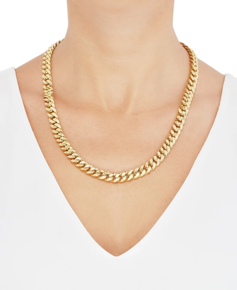 Lightweight Polished Curb Chain Necklace 22" in 10K Yellow Gold