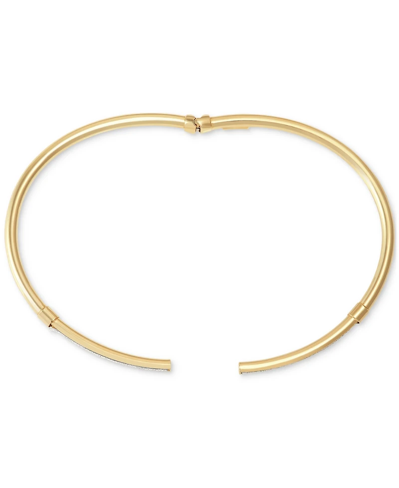 Italian Gold Glitter Polished Bypass Bangle Bracelet in 10k Gold