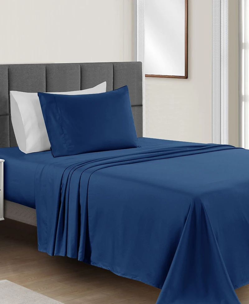 Sunham Microfiber Easy Care Solid -Pc. Sheet Set