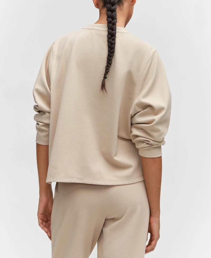 Mango Women's Decorative Stitching Sweatshirt