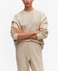 Mango Women's Decorative Stitching Sweatshirt