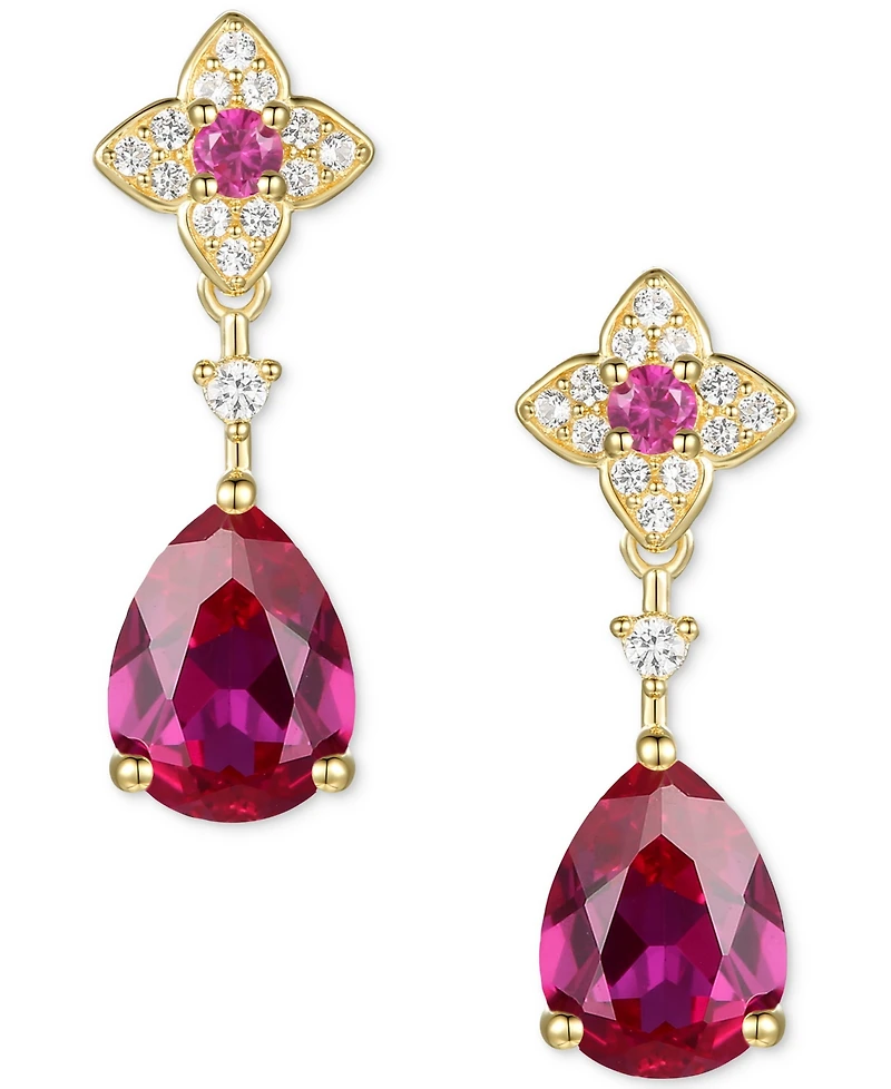 Lab-Grown Opal (1/2 ct. t.w.) & White Sapphire (1/10 14k Rose Gold-Plated Sterling Silver (Also Ruby S
