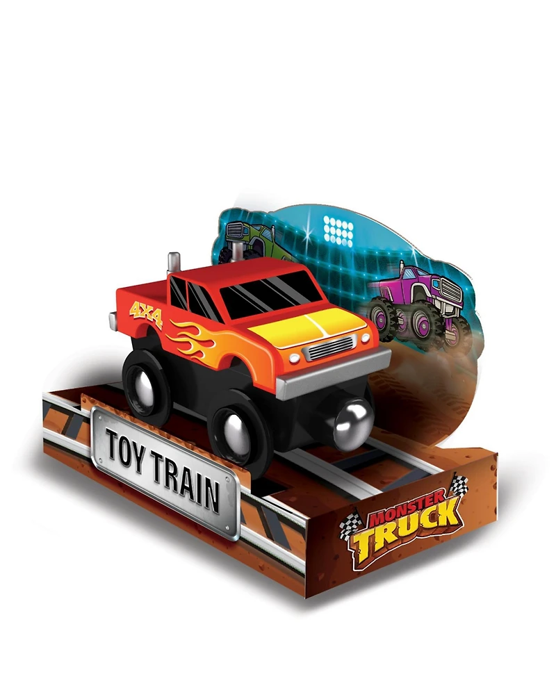 Masterpieces Monster Truck Wooden Toy Train Engine For Kids