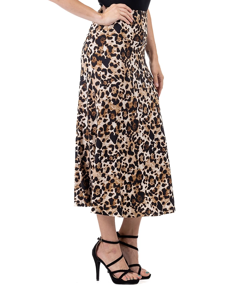 24seven Comfort Apparel Women's Print Maxi Skirt