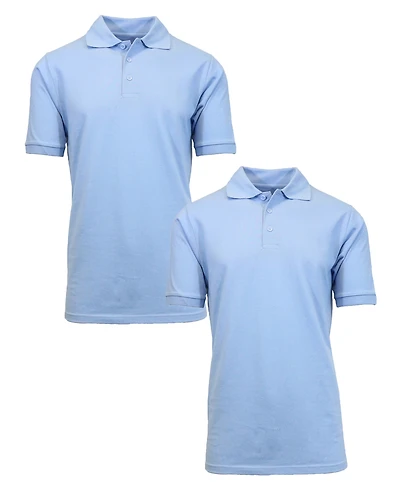 Galaxy By Harvic Men's Short Sleeve Pique Polo Shirt, Pack of 2