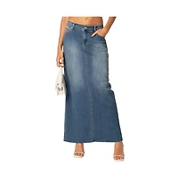 Women's Elowyn slitted denim maxi skirt