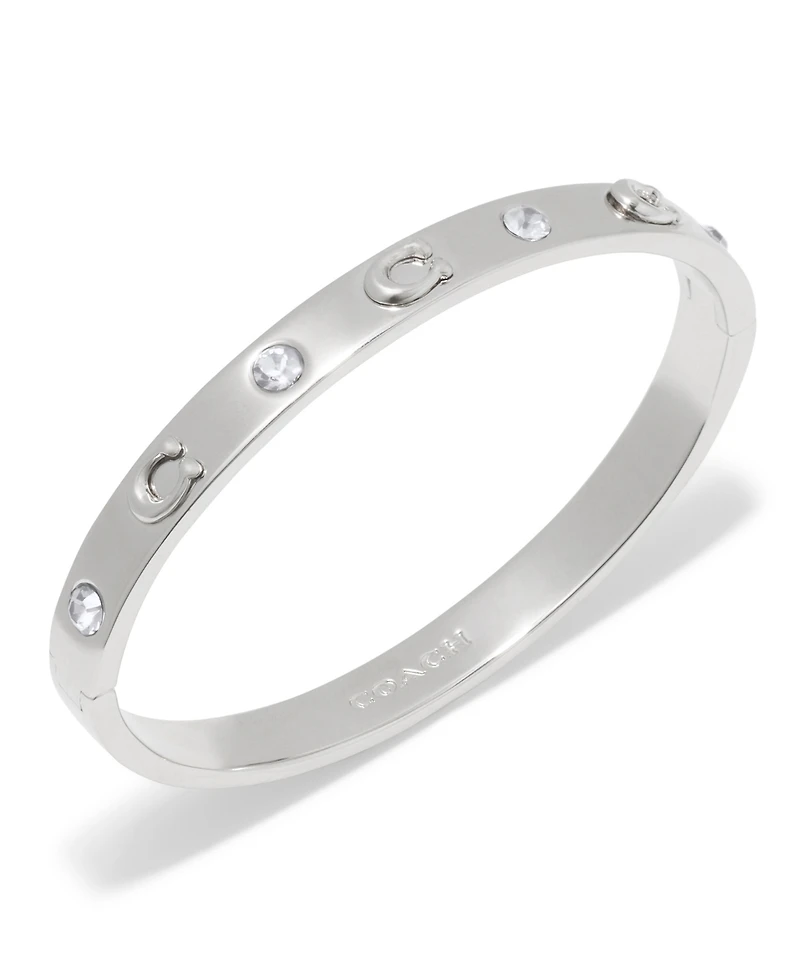 Coach Boxed Faux Stone Signature Sculpted C Bangle Bracelet