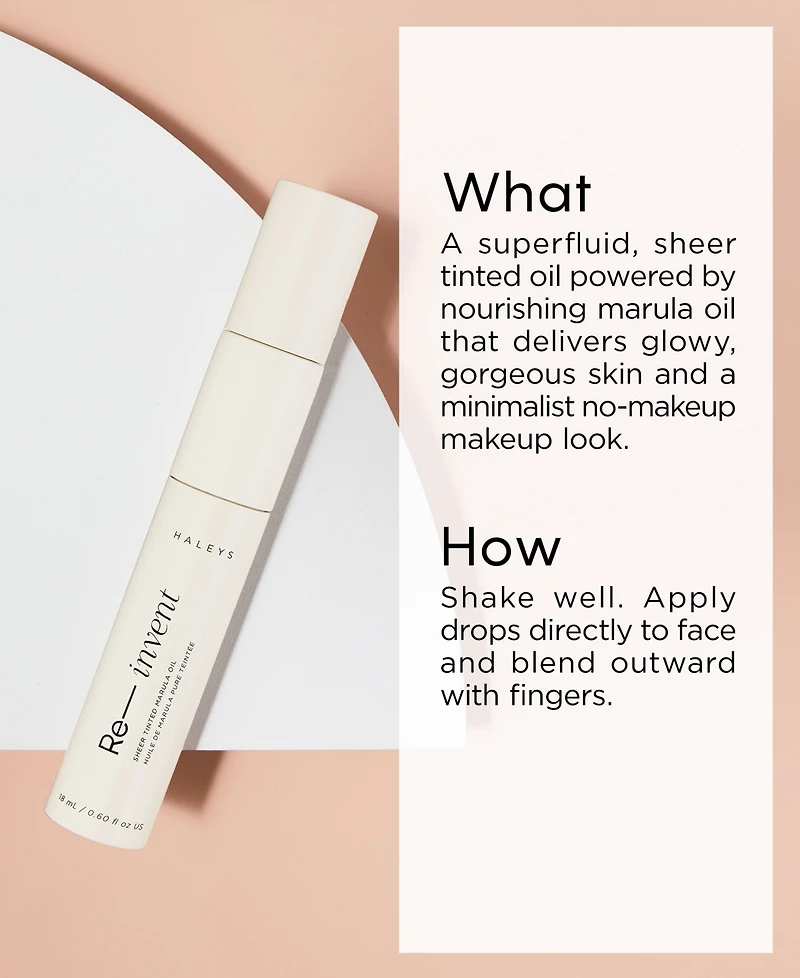 Haleys Beauty Re-invent Sheer Tinted Marula Oil, 0.6 oz.