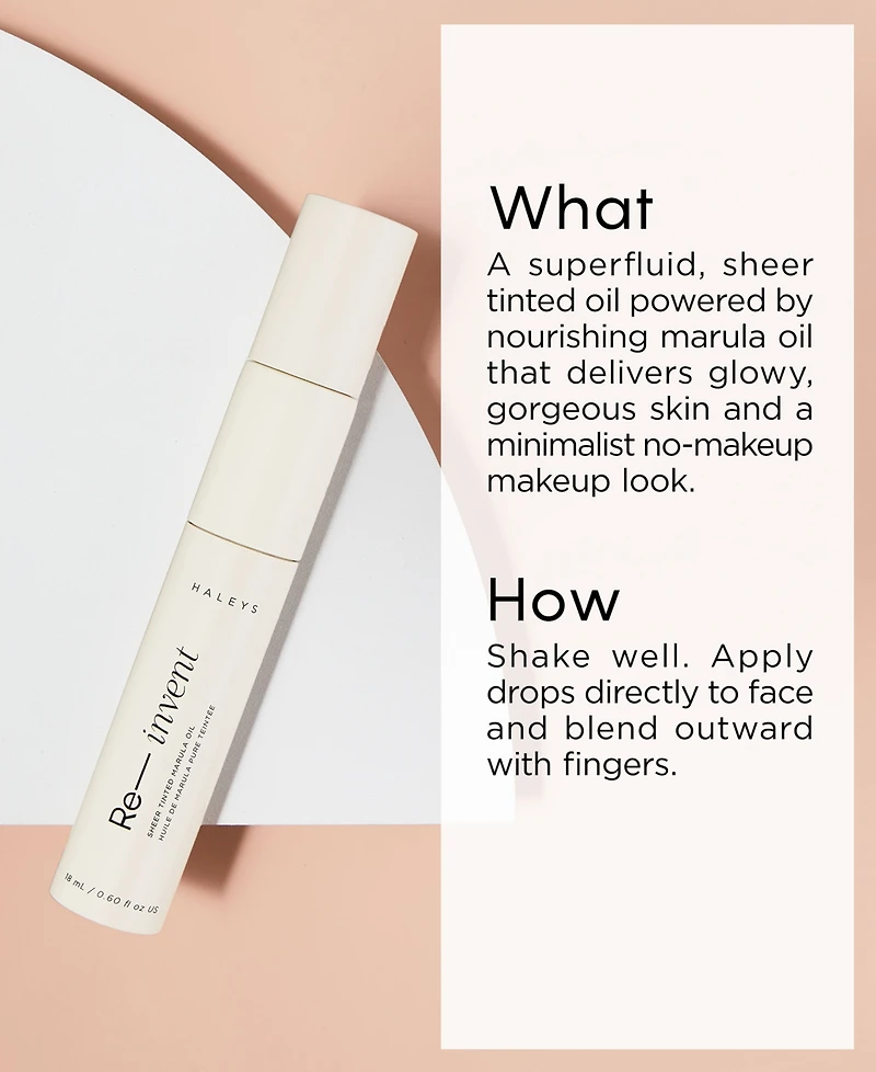 Haleys Beauty Re-invent Sheer Tinted Marula Oil, 0.6 oz.