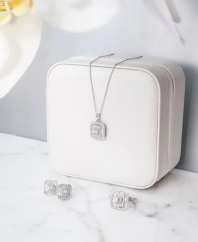 Wrapped In Love Diamond Round Baguette Square Halo Cluster Pendant Necklace Ring Earrings Collection In 14k White Gold Created For Macys