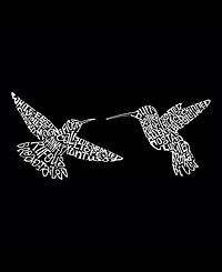 La Pop Art Men's Hummingbirds Raglan Baseball Word T-shirt