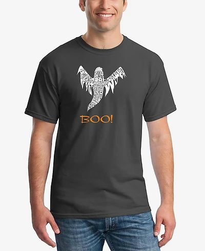 La Pop Art Men's Halloween Ghost Printed Word Art T-shirt