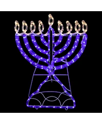150 Clear and Blue Led Hanukkah Menorah Rope Lights, 1.4 Feet White Wire