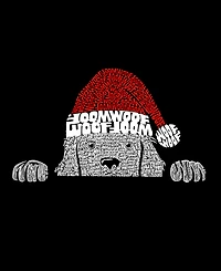La Pop Art Men's Christmas Peeking Dog Word Art Crewneck Sweatshirt