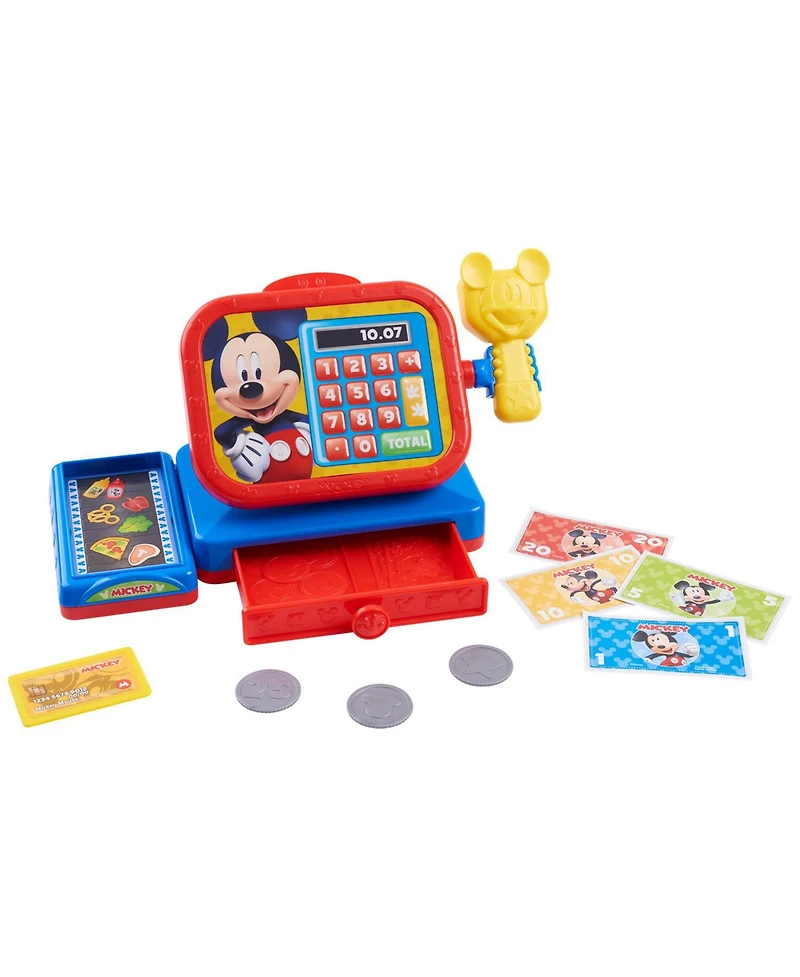 Disney Junior Mickey Mouse Funhouse Cash Register with Realistic Sounds, Pretend Play Money and Scanner