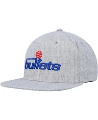 Men's Mitchell & Ness Heather Gray Washington Bullets Hardwood Classics 2.0 Snapback Hat