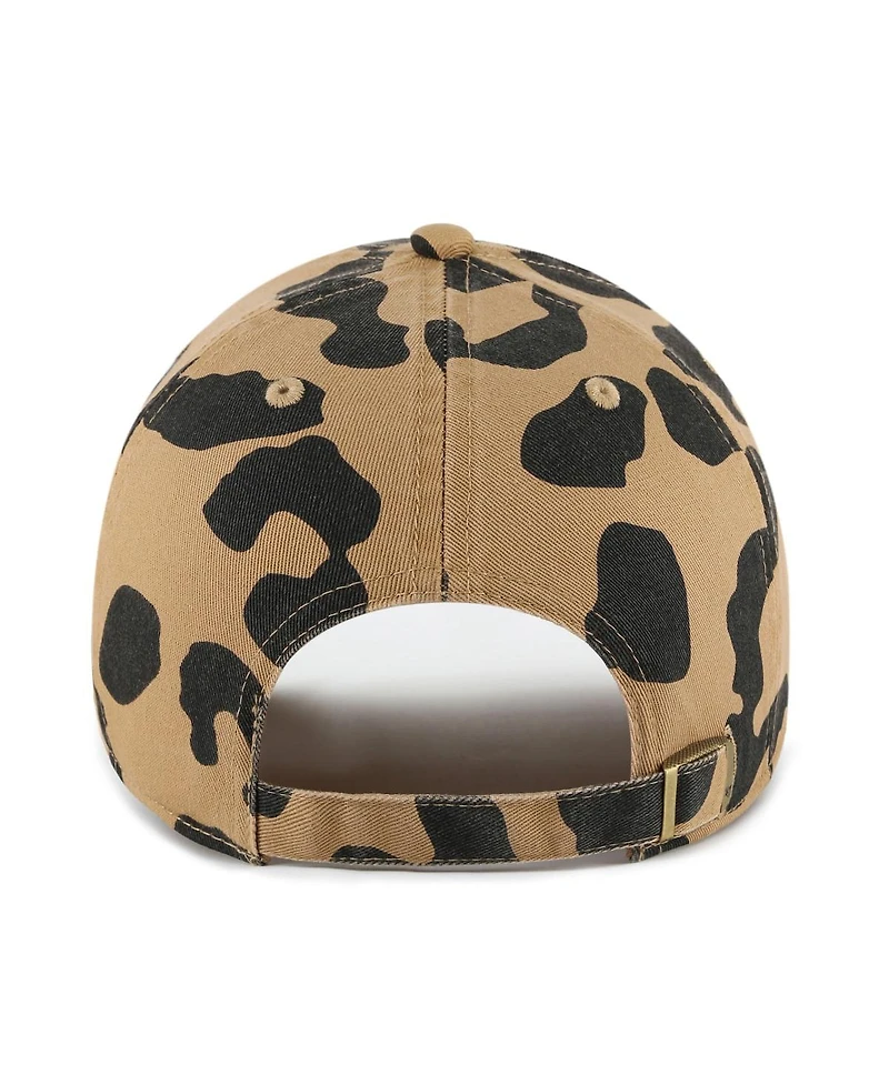 Women's '47 Brand Wisconsin Badgers Rosette Leopard Clean Up Adjustable Hat