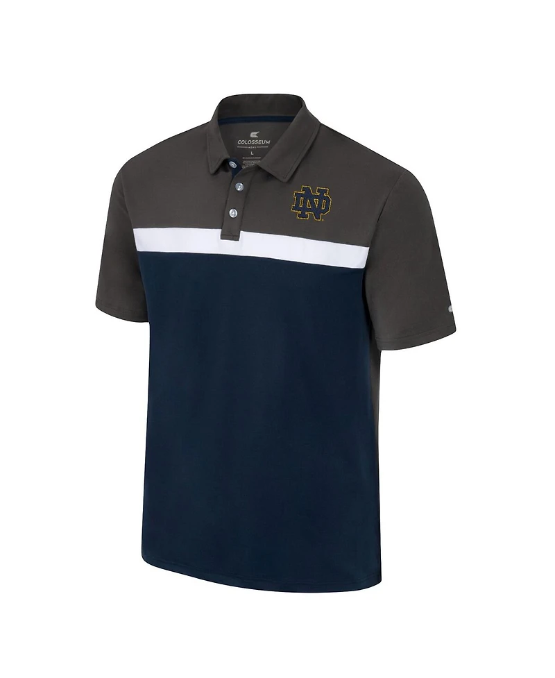 Men's Colosseum Charcoal Notre Dame Fighting Irish Two Yutes Polo Shirt