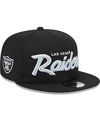 Men's New Era Black Las Vegas Raiders Main Script 9FIFTY Snapback Hat