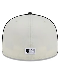 Men's New Era Cream, Black Chicago White Sox Chrome Sutash 59FIFTY Fitted Hat