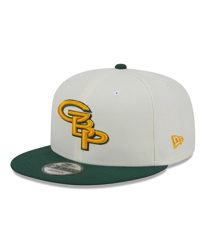 Men's New Era Cream, Green Green Bay Packers City Originals 9FIFTY Snapback Hat