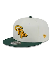 Men's New Era Cream, Green Green Bay Packers City Originals 9FIFTY Snapback Hat