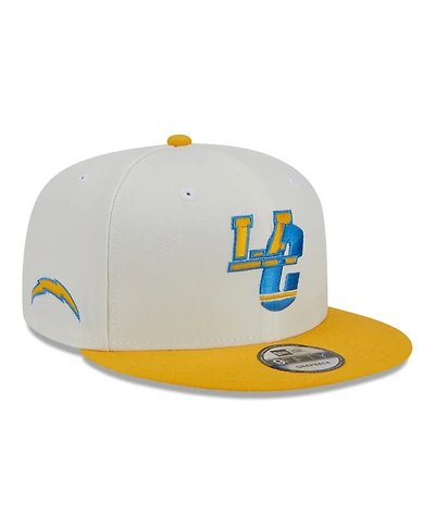 Men's New Era Cream, Gold Los Angeles Chargers City Originals 9FIFTY Snapback Hat