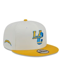 Men's New Era Cream, Gold Los Angeles Chargers City Originals 9FIFTY Snapback Hat