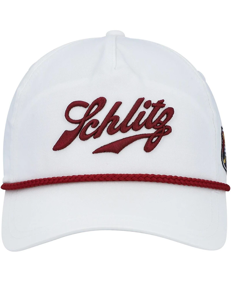 Men's American Needle White Schlitz Rope Snapback Hat