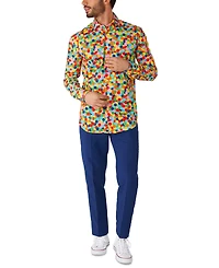 OppoSuits Men's Confetteroni Shirt - Perfect For Parties Confetti Outfit Including 1 Button-Up Long sleeve