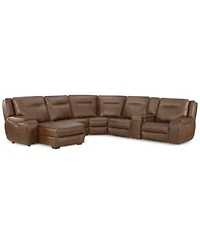 Closeout Hansley Zero Gravity Leather Sectional Collection Created For Macys