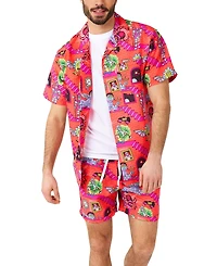 OppoSuits Men's Hawaiian 2 Piece Set - Rick & Morty Summer Beach Wear Slim Fit Includes Short Sleeve Shirt and Shorts