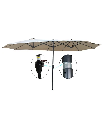 Streamdale Double-Sided Patio Umbrella 15x9FT