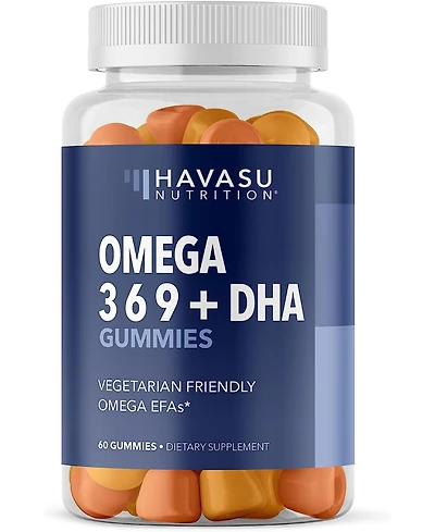 Omega + Dha Gummies, Lemon & Orange Flavor, Havasu Nutrition, 60ct