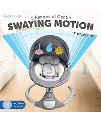 Jool Baby Nova Swing for Newborns - Electric Motorized Infant Swing, Bluetooth Music, 10 Preset Melodies, Remote (Updated Model, Gray)