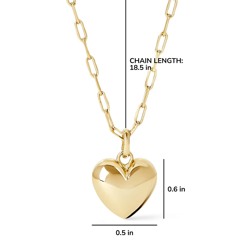 Ana Luisa Puffed Heart Necklace - Lev