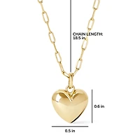 Ana Luisa Puffed Heart Necklace - Lev