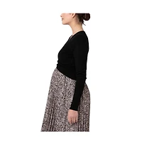 Ripe Maternity Willa Cross Front Nursing Knit Top Black