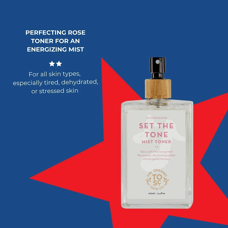 Toner for Face | Set The Tone by The Organic Skin Co. | Hydrating Toner Facial Spray | Rosewater Face Mist | Face Toner for Women | Honeysuckle, Rose