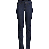 Lands' End Petite Recover Mid Rise Straight Leg Blue Jeans