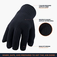 RefrigiWear Men's Dual-Layer Knit Insulated Gloves