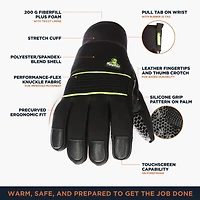 RefrigiWear Men's Extreme Ultra Grip Gloves - Insulated, Cut-Resistant, Touchscreen-Compatible Work for Cold