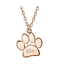 Bling Jewelry Dainty Dog Cat Pet Paw Print Pendant Necklace Animal Sterling Silver