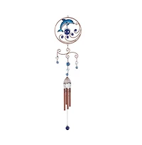 35" Long Dolphin Copper and Gem Wind Chime Marine Life