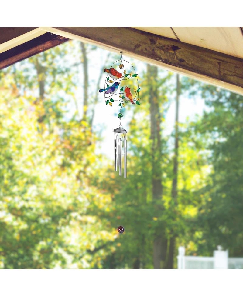 30" Long Bird Suncatcher Copper and Gem Wind Chime